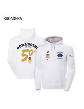 SUDADERA OBRADOIRO CAPUCHA ALGODÓN BLANCA