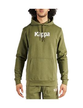 SUDADERA KAPPA AUTHENTIC HARIS GREEN LODEN/PINK PEACH/WHITE