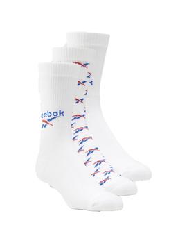 CALCETÍN REEBOK CL FO CREW SOCK 3P WHITE/VECBLU/VECRED