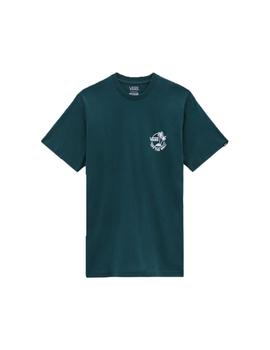 CAMISETA VANS CLASSIC MINI DUAL PALM II SS DEEP TEAL/WHITE