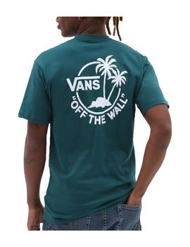 CAMISETA VANS CLASSIC MINI DUAL PALM II SS DEEP TEAL/WHITE