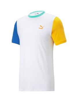 CAMISETA PUMA CLASSICS BLOCK  PUMA WHITE-PUMA ROYAL