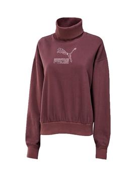 SUDADERA PUMA CROPPED TURTLENECK C, DUSTY PLUM