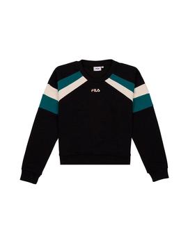 SUDADERA FILA EIBHLEANN NEGRO CON VERDE