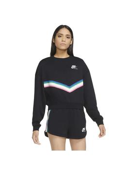 Sudadera para mujer Nike NSW Heritage Crew fleece negra