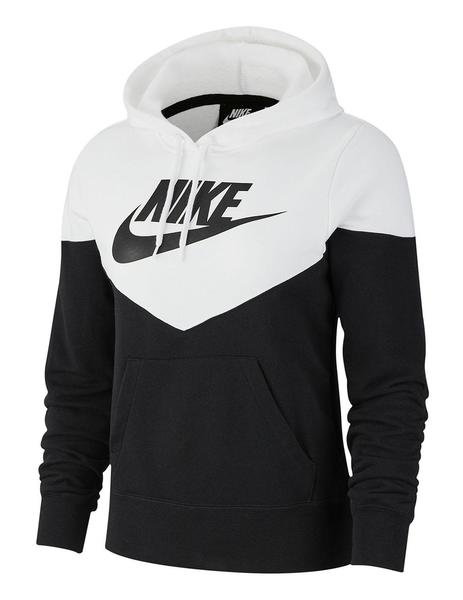 SUDADERA NEGRA Y BLANCA CAPUCHA NIKE HERITAGE PARA M