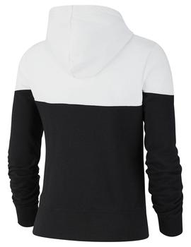 SUDADERA NEGRA Y BLANCA CON CAPUCHA NIKE HERITAGE PARA MUJER